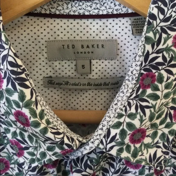 Like New Ted Baker Floral Dress Shirt - Picture 4 of 7